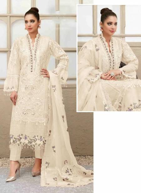 Off White Colour Tawakkal Vol 3 AL Khushbu New Latest Designer Ethnic wear Pakistani Salwar Suit Collection 3028 D